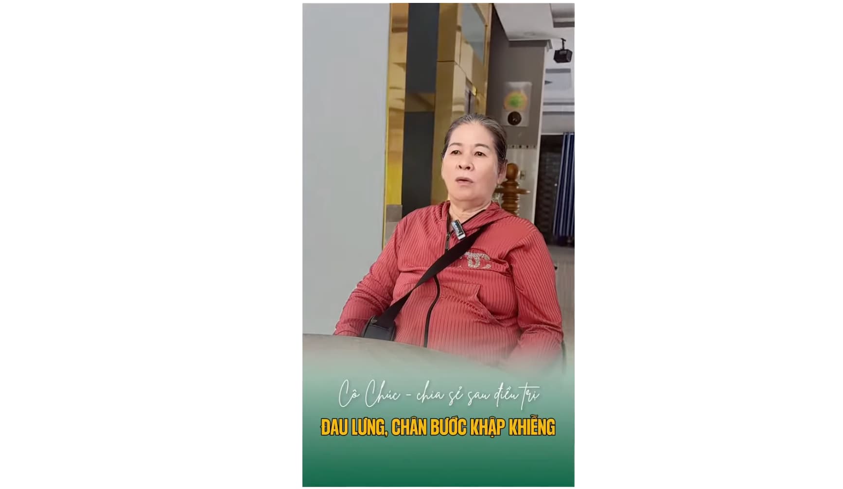 Cô Chúc đau lưng, tê chân, đi khập khiễng, phục hồi 100%