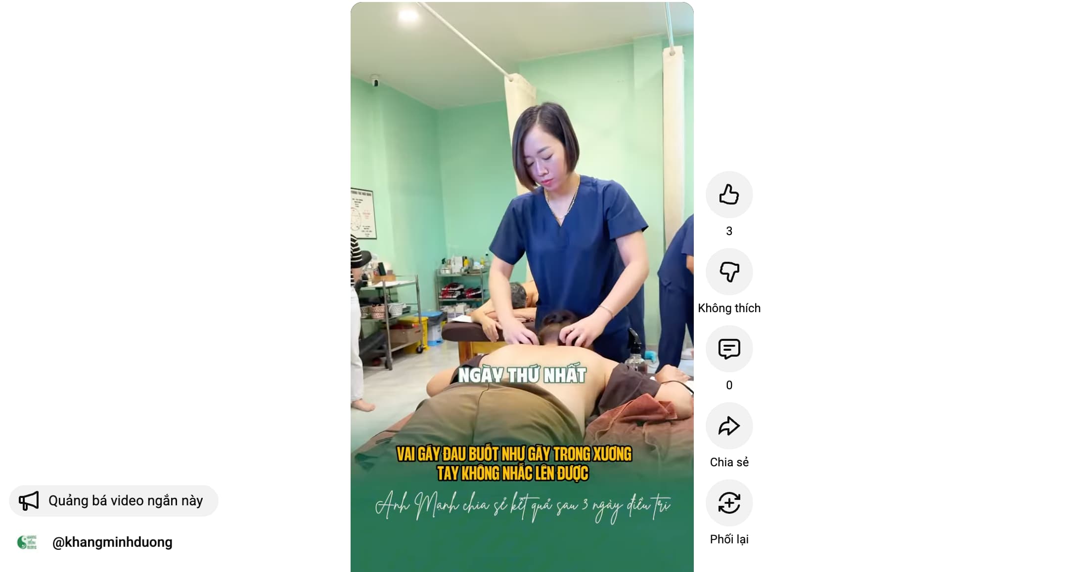 Đau lưng, đau vai, tay nhấc lên không được-Anh Mạnh chia sẻ kết quả sau điều trị