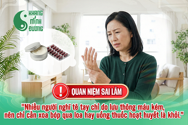 quan niệm sai lầm khi bị tê tay