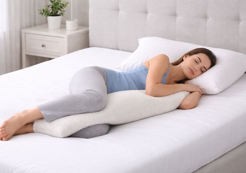 Nằm Nghiêng + Gối Giữa Hai Chân
