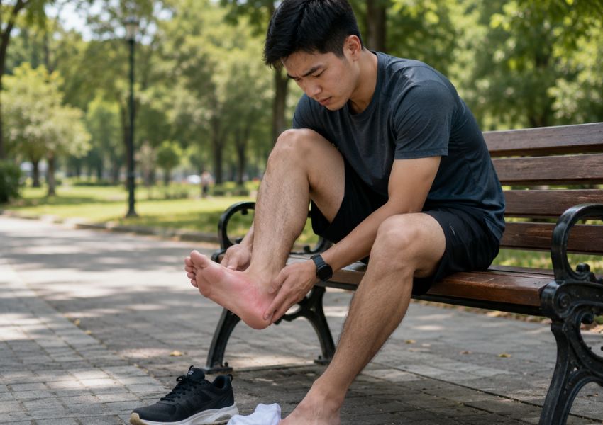 Dừng hoạt động và bảo vệ vùng bị bong gân