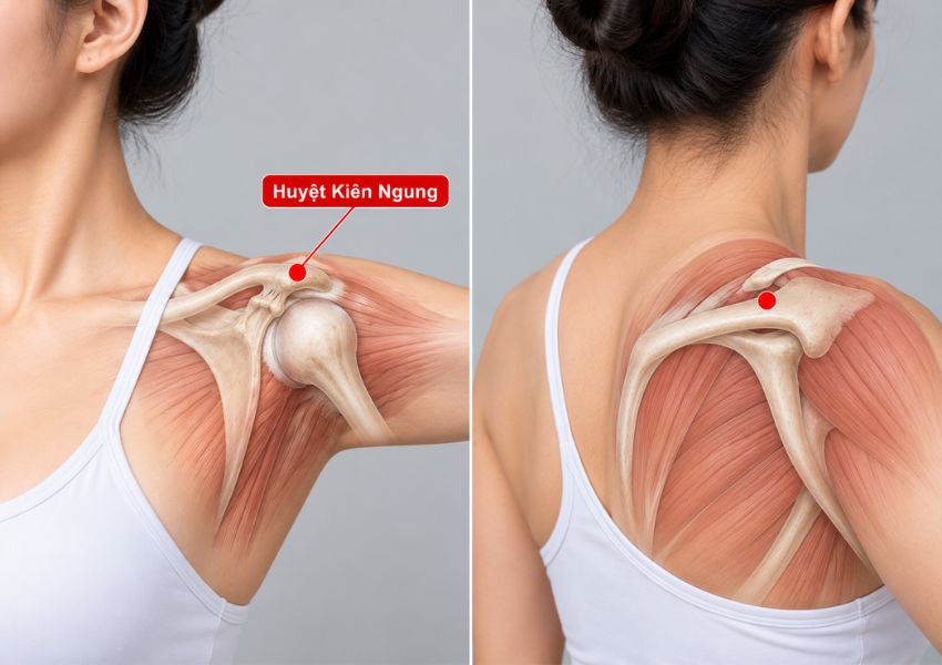 Phân biệt huyệt Kiên Ngung với các huyệt gần vùng vai
